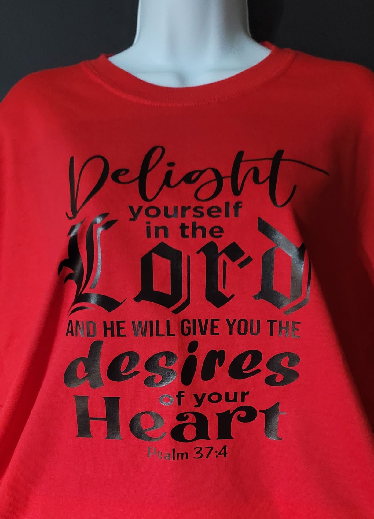 Long Sleeve Red 2X T-Shirt with Scripture Reference 