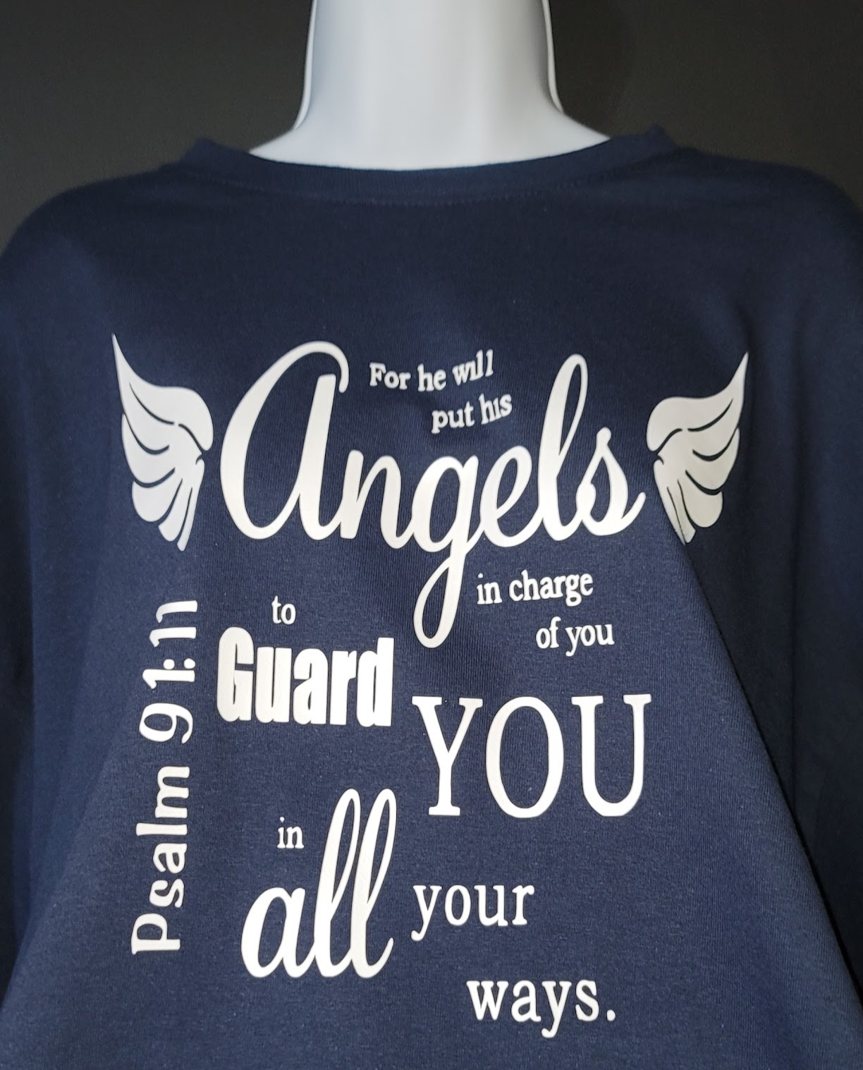 Long Sleeve Royal Blue 2X T-Shirt with Scripture Reference 